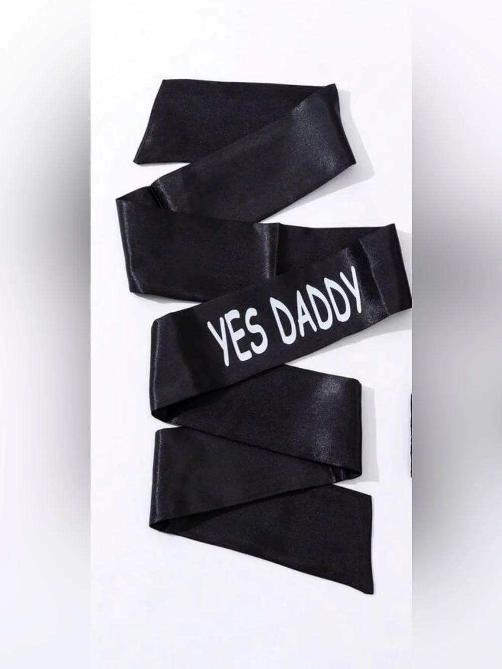 Black 'YES DADDY' Satin Blindfold